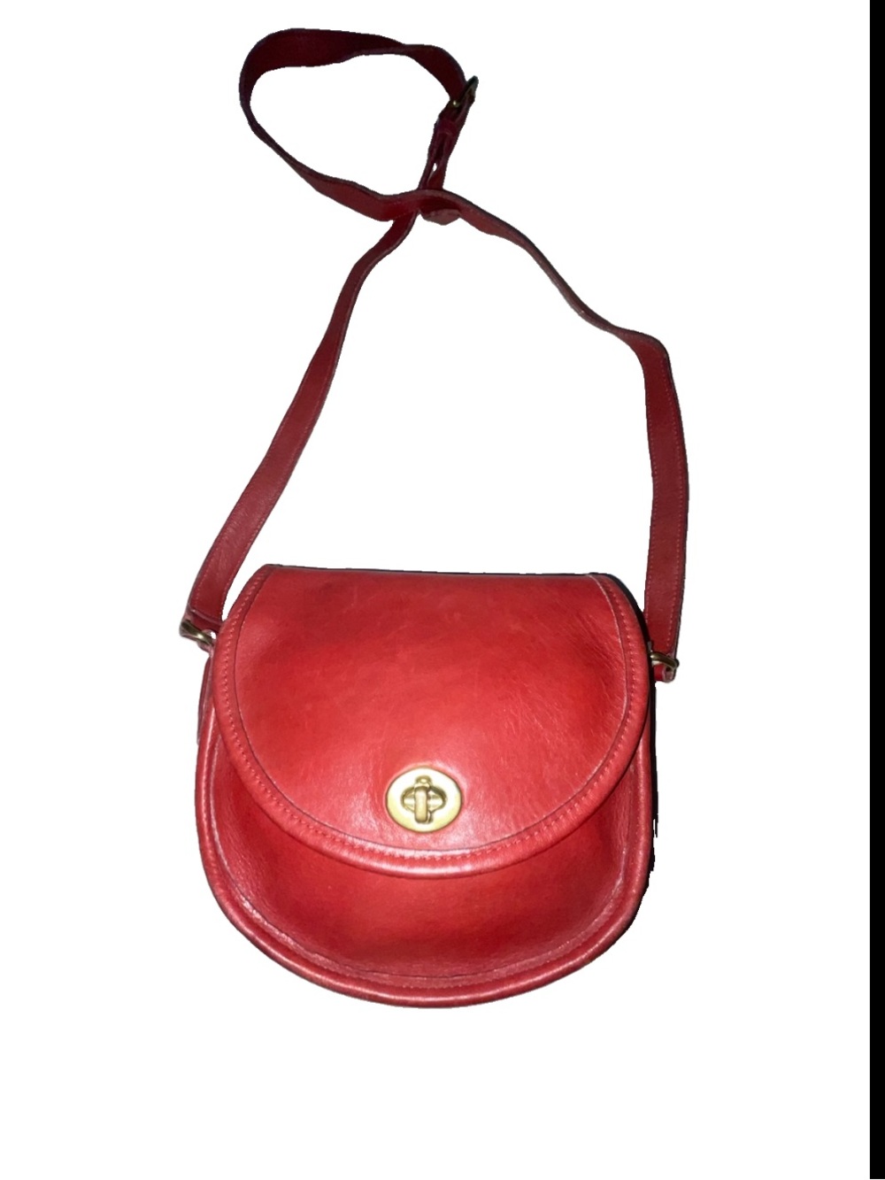 COACH Watson Red Smooth Leather Small Flap Crossbody Bag #9981 RARE Y2K 90s